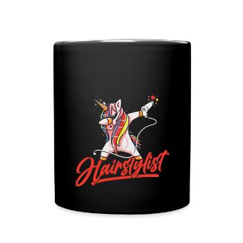 Hairstylist Hairdresser Gift Hairdresser Unicorn Hair - Full Colour Mug - black - Front
