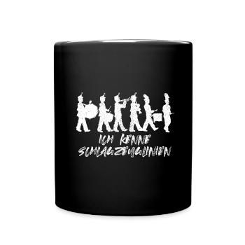 Spielmannszug Fanfarenzug Trommeln Trommler - Tasse einfarbig - Schwarz - Vorne