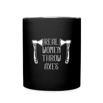 Axe throw axe throwing - Full Colour Mug - black - Front