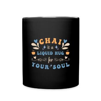 Chai Latte Tee trinken Teetrinker - Tasse einfarbig - Schwarz - Vorne