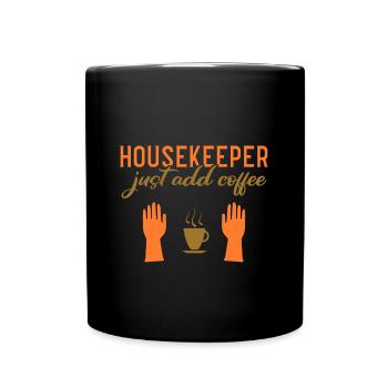 Femme de ménage Ménage - Mug uni - noir - Devant
