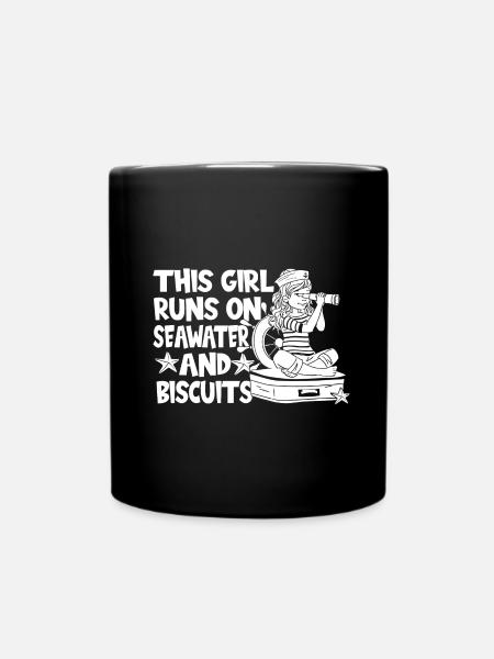 Sailing Sailboat Sailor - Full Colour Mug - black