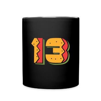 Burger Number 13 - 13 Years Old 13th Birthday Gift - Full Colour Mug - black - Front