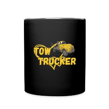 Tow Trucker Heart Tow Truck Operator - Tasse einfarbig - Schwarz - Vorne