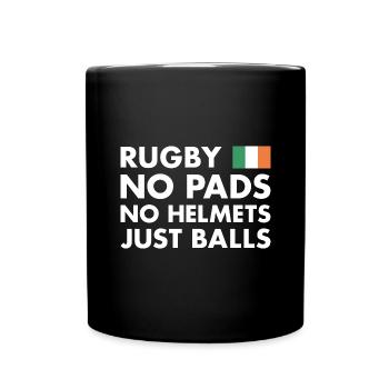 Rugby Pas de coussinets pas de casques juste des ballons Irlande Rugby - Mug uni - noir - Devant