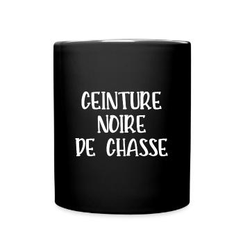 ceinture noire de chasse - Mug uni - noir - Devant