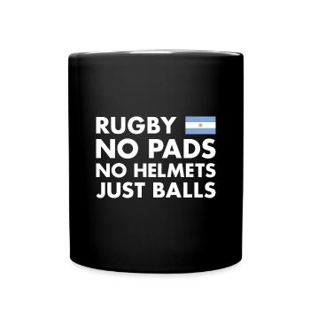 No Pads No Helmets Just Balls Argentina Rugby - Full Colour Mug - black - Front