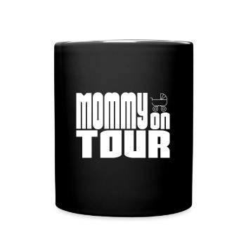 Mommy On Tour - Mom with stroller is on the way - Full Colour Mug - black - Front