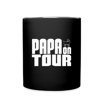 Papa en tournée - Mug uni - noir - Devant