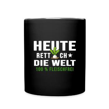 vegetarier bio vegetarisch veganlife fleischfrei - Tasse einfarbig - Schwarz - Vorne