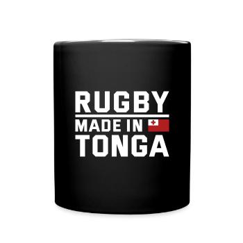 Rugby fabriqué à partir de Tonga Rugby - Mug uni - noir - Devant