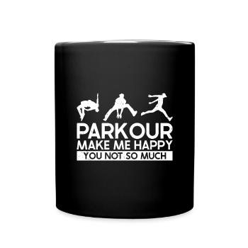 Parkour - Tasse einfarbig - Schwarz - Vorne
