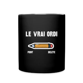 le vrai ordi - Mug uni - noir - Devant
