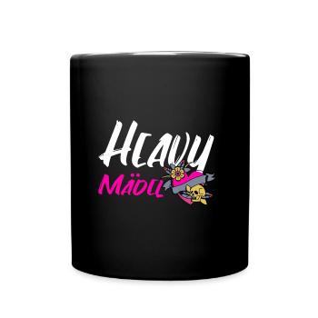 Heavy Mädel Heavy Mädl Heavy Metal Metalfan Rocker - Tasse einfarbig - Schwarz - Vorne