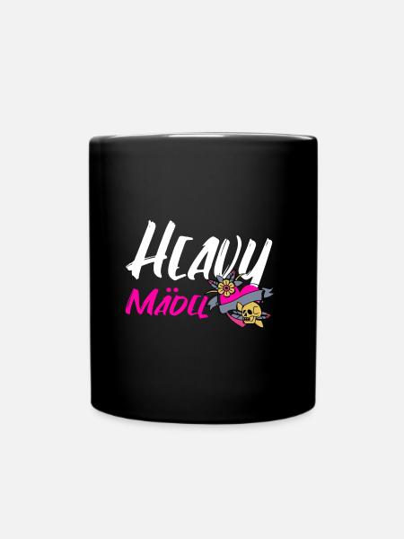 Heavy Mädel Heavy Mädl Heavy Metal Metalfan Rocker - Tasse einfarbig - Schwarz
