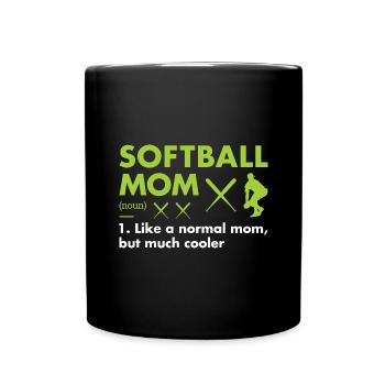 Sport Mom Definition Softball - Tasse einfarbig - Schwarz - Vorne