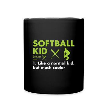 Sport Kid Definition Softball - Tasse einfarbig - Schwarz - Vorne
