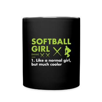 Sport Girl Definition Softball - Tasse einfarbig - Schwarz - Vorne