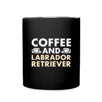 Coffee And Labrador Retriever - Full Colour Mug - black - Front