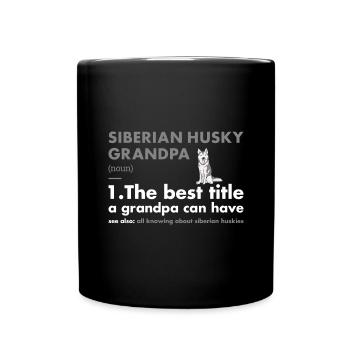 Husky sibérien Grand-père définition - Mug uni - noir - Devant