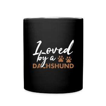 Loved By A Dachshund - Full Colour Mug - black - Front