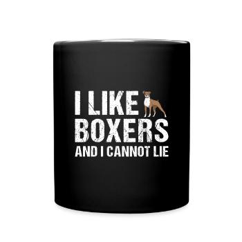 I Like Boxer And I Cannot Lie - Tasse einfarbig - Schwarz - Vorne