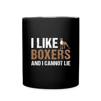 I Like Boxer And I Cannot Lie - Tasse einfarbig - Schwarz - Vorne