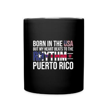 Puerto Rico | Puerto Ricaner Flagge Geschenkideen - Tasse einfarbig - Schwarz - Vorne