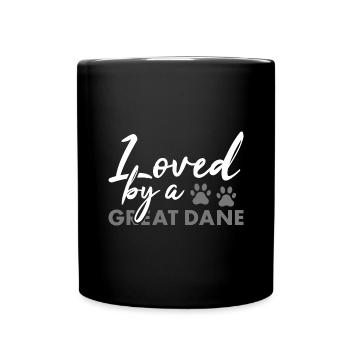 Aimé par un grand danois - Mug uni - noir - Devant