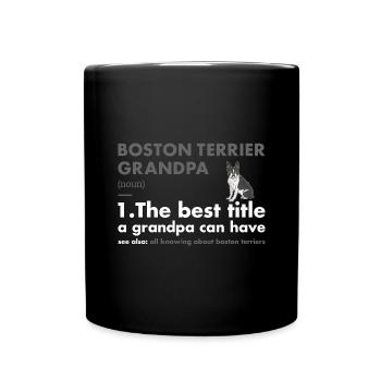 Boston Terrier Grandpa Definition - Full Colour Mug - black - Front