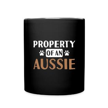 Dog Property Of A Aussie - Full Colour Mug - black - Front