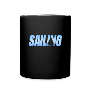 Seglen Segler Segelschiff - Tasse einfarbig - Schwarz - Vorne