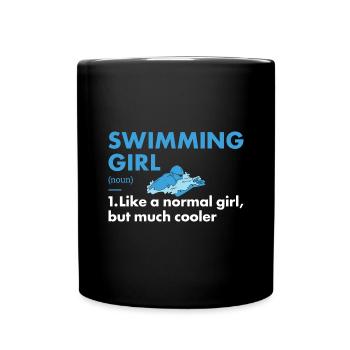 Sport Girl Swimming - Tasse einfarbig - Schwarz - Vorne