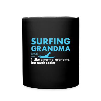 Sport Grandma Surfing - Tasse einfarbig - Schwarz - Vorne