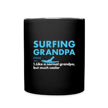 Sport Grandpa Surfing - Tasse einfarbig - Schwarz - Vorne