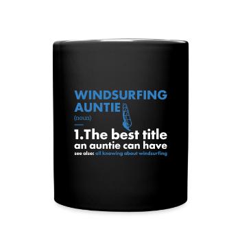 Sport Auntie Windsurfing - Full Colour Mug - black - Front