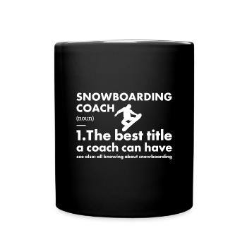 Sport Coach Snowboarding - Tasse einfarbig - Schwarz - Vorne