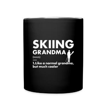 Sport Grandma Skiing - Full Colour Mug - black - Front