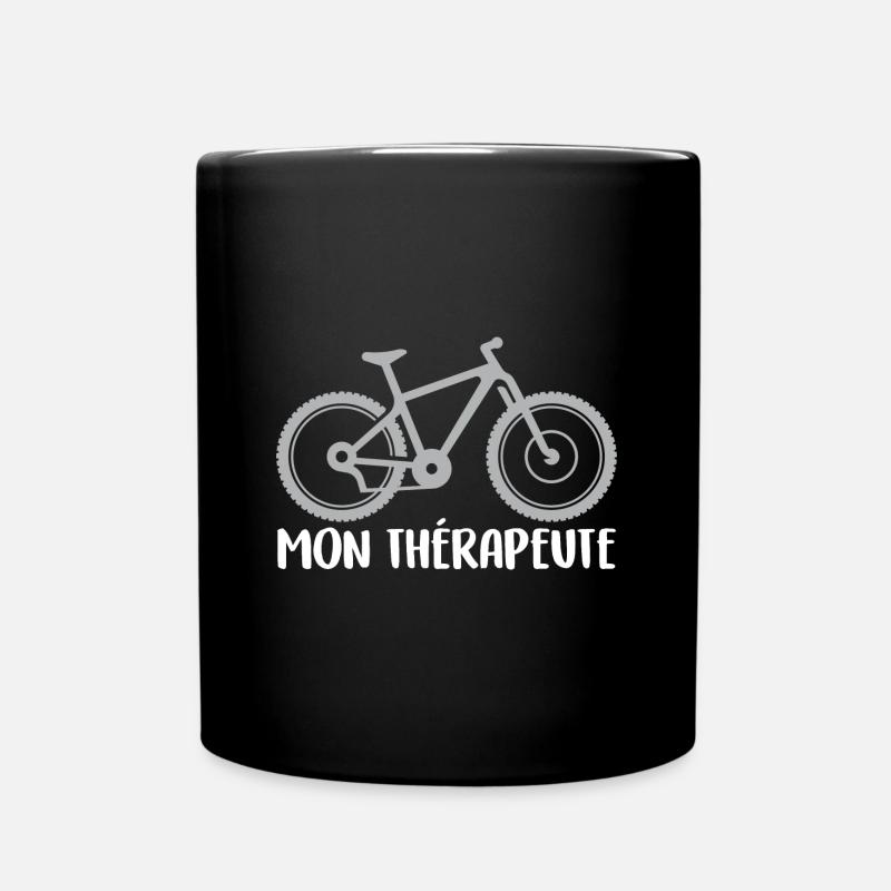 Mon vélo est mon thérapeute. Graphisme cycliste - Mug uni - noir