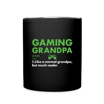 Gamer Grandpa Definition Gaming - Tasse einfarbig - Schwarz - Vorne