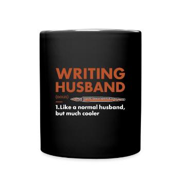 Writer Husband Definition Writing - Full Colour Mug - black - Front