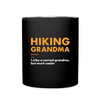Hiker Grandma Definition Hiking - Tasse einfarbig - Schwarz - Vorne