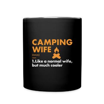 Camper Wife Definition Camping - Full Colour Mug - black - Front