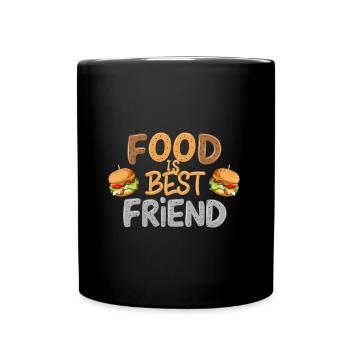 Food Is Best Friend - Full Colour Mug - black - Front