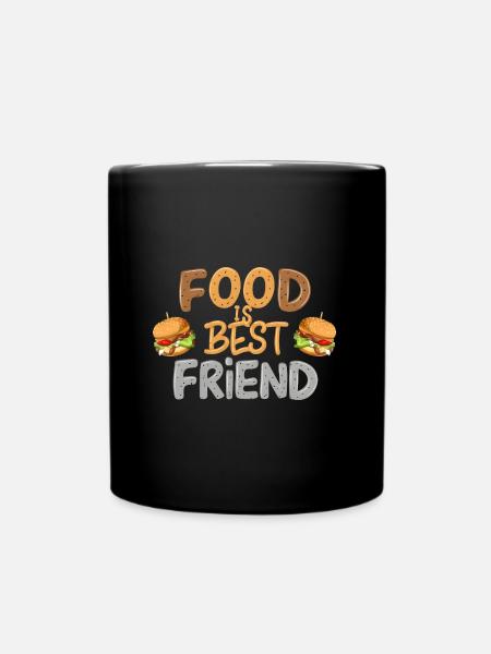 Food Is Best Friend - Full Colour Mug - black