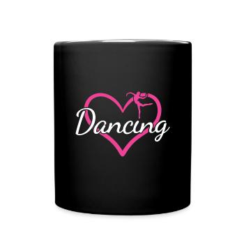 Dancer Heart Dancing - Full Colour Mug - black - Front