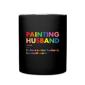Painter Husband Definition Painting - Full Colour Mug - black - Front