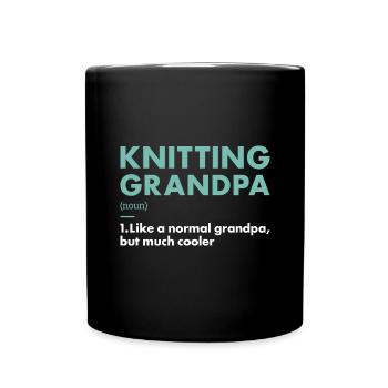 Knitter Grandpa Definition Knitting - Full Colour Mug - black - Front