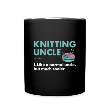 Knitter Uncle Definition Knitting - Full Colour Mug - black - Front