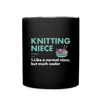 Knitter Niece Definition Knitting - Full Colour Mug - black - Front